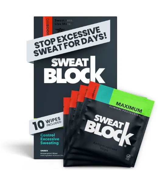 SweatBlock Max Antiperspirant Wipes